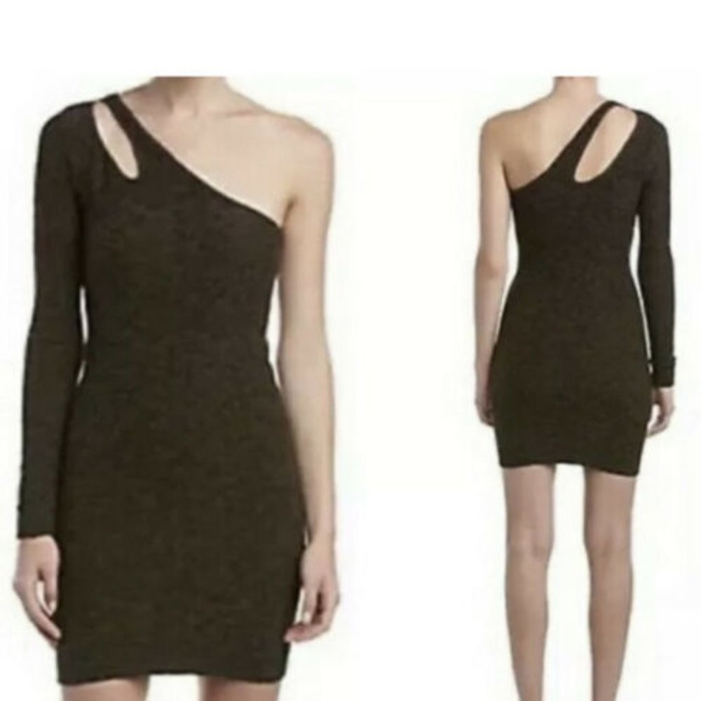 BCBGeneration One Shoulder Brown Mini Dress Women’s XS Cocktail Party NWT